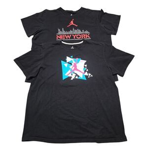 Nike Air Jordan Men's New York Air Jordan T-Shirts Black Lot Of 2 size 3XL